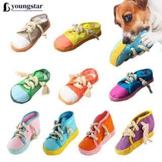 Youngstar รองเท้าผ้าใบลําลอง แบบนิ่ม ขนาดใหญ่ ของเล่นกัด สําหรับสัตว์เลี้ยง สุนัข C1Y5