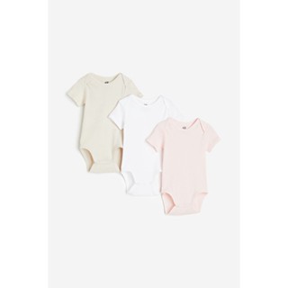 H&amp;M  Girl 3-pack short-sleeved bodysuits 0900673_2