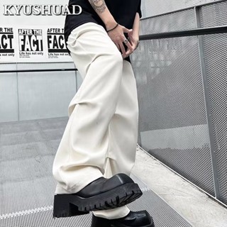 KYUSHUAD หลวมตรงคุณภาพสูงRuffianหล่อทอดStreetกางเกงยุโรปและอเมริกาHigh Street Casualกางเกงผู้ชาย