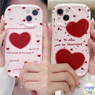 เคสโทรศัพท์มือถือ ขอบโค้ง ลายหัวใจ สีแดง สําหรับ Samsung Galaxy A02S A13 A14 A20S A30S A21S A03S A04S A22 A23 A24 A31 A32 A33 A34