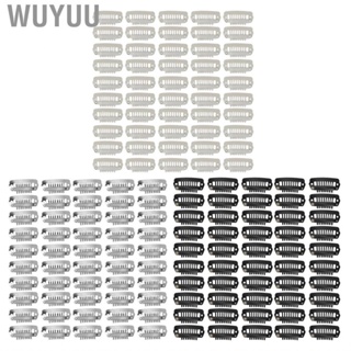 Wuyuu 50pcs Hair Extension Clips Set Stainless Steel DIY 8  Snap Comb Wig