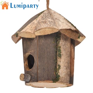 Lumiparty บ้านนกฮัมมิ่งเบิร์ด แบบไม้ ขนาดเล็ก ประกอบง่าย สําหรับแขวนตกแต่งบ้าน