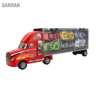 SARRAN Transport Car Carrier Set 12 Vehicles Truck Stimulated Portable Alloy Model Toy for Kids