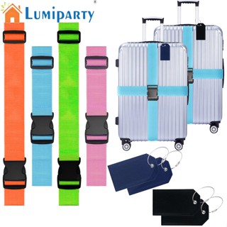 Lumiparty สายรัดกระเป๋าเดินทาง ปรับได้ พร้อมป้ายแท็กกระเป๋าเดินทาง สีสันสดใส สําหรับกระเป๋าเดินทาง 18-32 นิ้ว