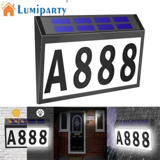 Lumiparty ป้ายพลังงานแสงอาทิตย์ 0.2w Ip44 กันน้ํา เปิด/ปิดอัตโนมัติ สําหรับบ้าน เลขที่อยู่ ชุดไฟบ้าน