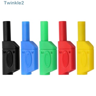 Twinkle ปลั๊กกล้วยเชื่อมต่อ 4 มม. ปลั๊กกล้วย สีแดง สีดํา วางซ้อนกันได้ ปลอดภัย DIY