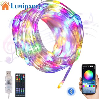 Lumiparty สายไฟ Led 100 ดวง 32.8 65.6 ฟุต เปลี่ยนสีได้ 210 โหมด กันน้ํา บลูทูธ ควบคุมผ่านแอป