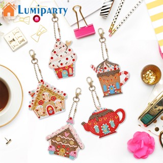 Lumiparty จี้พวงกุญแจเพชร สองด้าน ลายการ์ตูน ของขวัญวันเกิด สําหรับกระเป๋าถือ กระเป๋าสตางค์ Diy 5 ชิ้น