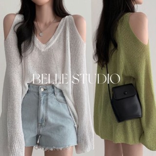 BELLE STUDIO เสื้อถักผู้หญิง
เสื้อกันหนาวแขนยาวบาง
ปิดไหล่คอ V BEL290