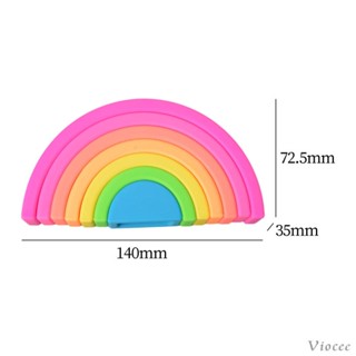 [Viocee] ของเล่นจิ๊กซอว์ไม้ปริศนา สีรุ้ง สําหรับเด็กอนุบาล 7 ชิ้น