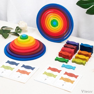 [Viocee] บล็อคตัวต่อ Montessori Rainbow ของเล่นสําหรับเด็กผู้หญิง