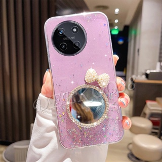 พร้อมส่ง เคสโทรศัพท์มือถือ TPU แบบนิ่ม ลายโบว์ 3D มีกระจกแต่งหน้า สําหรับ Realme11 NFC RealmeC51 Realme 11 NFC C51 4G 5G