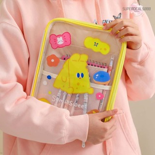 [SuperDeals888.th] เคสแท็บเล็ต PVC ใส พิมพ์ลายการ์ตูน สําหรับ iPad