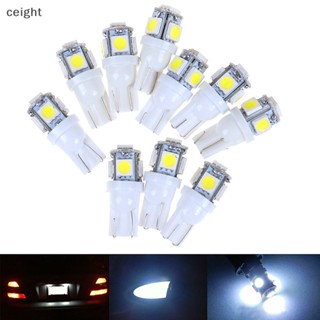 [ceight] หลอดไฟ LED T10 5-SMD 5050 5W5 สีขาว สําหรับติดป้ายทะเบียนรถยนต์ 10 ชิ้น