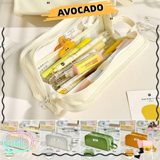 Avocarr กระเป๋าดินสอ ผ้าแคนวาส กันน้ํา จุของได้เยอะ คุณภาพสูง สีพื้น สําหรับโรงเรียน สํานักงาน