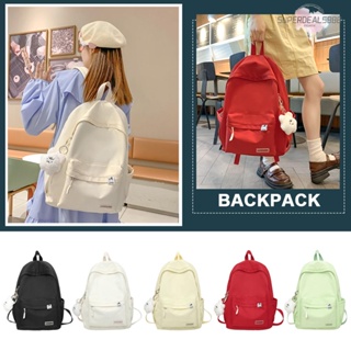 [SuperDeals888.th] Mochila กระเป๋าเป้สะพายหลัง สีพื้น เหมาะกับการพกพาเดินทาง สําหรับนักเรียน