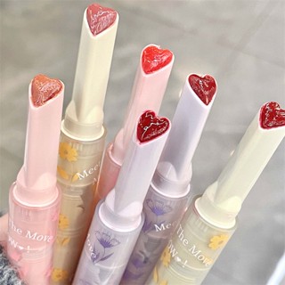 Shopkeepers selection# flower first kiss love stick jelly lipstick pen moisturizing mirror surface water light lip glaze non-stick Cup fading student party cheap 9.12N