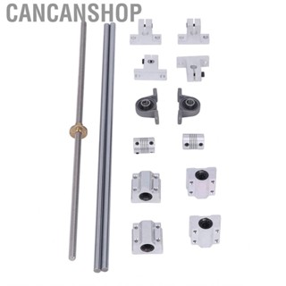 Cancanshop T8 Screw Kit 350mm Length 8mm Double Rail Shaft Support Bearing Steel