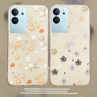 ใหม่ เคสโทรศัพท์มือถือ ซิลิคอน TPU นิ่ม ปิดด้านหลัง ลายดอกไม้จิ๋ว สไตล์โรแมนติก แฟชั่น สําหรับ VIVO V29 5G VivoV29 2023