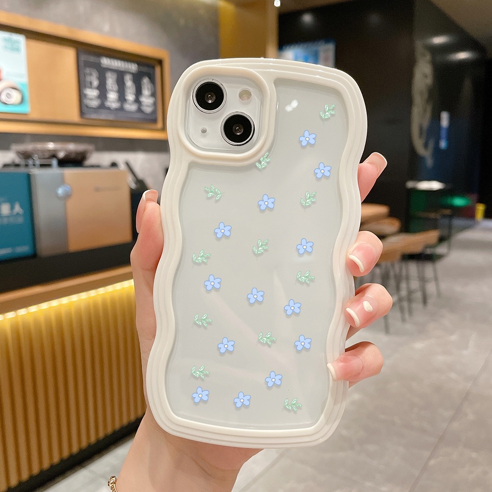 เคสโทรศัพท์ TPU แบบนุ่ม ลายการ์ตูนน่ารัก ขอบหยัก เหมาะสำหรับ for iPhone 11 12 13 14 15 Pro Max 7 8 Plus SE X XR XS Max