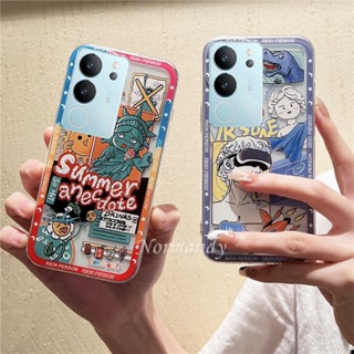 ใหม่ เคสโทรศัพท์มือถือ ซิลิโคนนิ่ม ใส ลายการ์ตูน David Statue of Liberty สร้างสรรค์ สําหรับ VIVO V29 5G 2023 V29 5G