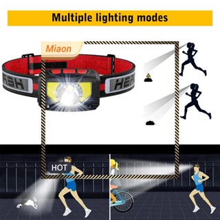 [miaon.th] Xpg+2cob ไฟหน้า LED ชาร์จ USB สําหรับวิ่งกลางคืน