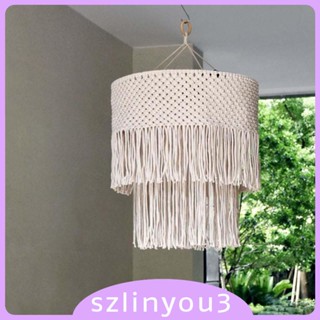 [Szlinyou3] ฝาครอบโคมไฟระย้า มาคราเม่ แบบเปลี่ยน สําหรับแขวนตกแต่งงานปาร์ตี้ งานแต่งงาน