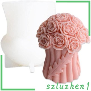 [Szluzhen1] โมเดลช่อดอกกุหลาบ ซิลิโคน DIY สําหรับทําช็อคโกแลต เค้ก เบเกอรี่