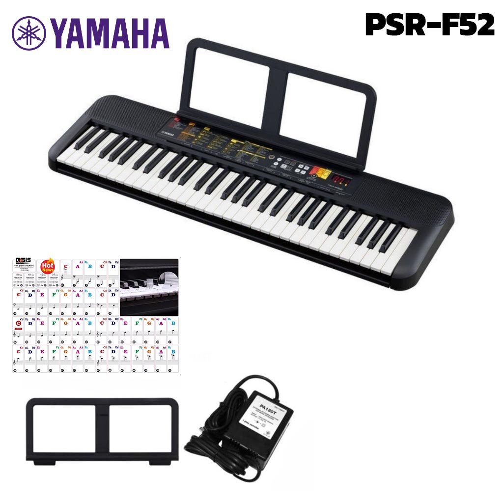 (ส่งทุกวัน) คีย์บอร์ดไฟฟ้า Yamaha PSR-F52 Portable Keyboard คีย์บอร์ดไฟฟ้า 61 คีย์ อะแดปเตอร์ แท่นวางโน้ต แทน Yamaha F51