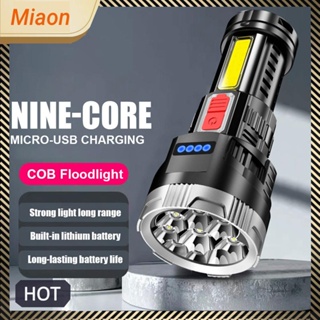 [miaon.th] ไฟฉาย LED+COB IPX4 4 เกียร์ กันน้ํา ชาร์จ USB สําหรับตั้งแคมป์ กลางแจ้ง