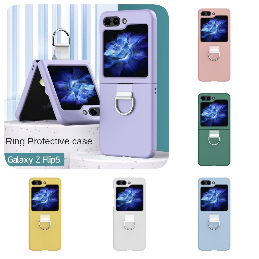 แบบพกพาหรูหรา Slim สําหรับ Samsung Galaxy Z Flip6 Flip5 พร้อมผู้ถือแหวน Samsung Z Flip 6 5 Flip Z 5 ป้องกันเคสโทรศัพท์