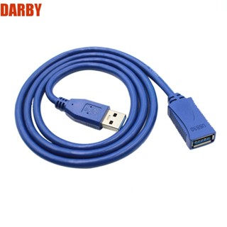 Darby สายเคเบิล USB ตัวผู้ เป็นตัวเมีย 0.3 ม. 1 ม. 1.5 ม. 3 ม. 5 ม. สีฟ้า USB 3.0 ทองแดง ป้องกันหลายชั้น USB ตัวผู้ เป็นตัวเมีย สําหรับคอมพิวเตอร์