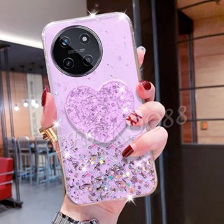 เคสโทรศัพท์มือถือ แบบใส ลายกากเพชร ดาว อวกาศ พร้อมขาตั้ง สําหรับ Realme11 NFC RealmeC51 Realme 11 NFC C51 4G 5G 2023