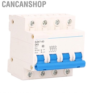 Cancanshop 4P Miniature Circuit Breaker DIN Rail Mount Nylon PA66  AC 400V 63A Double