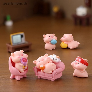 Aa ฟิกเกอร์การ์ตูนหมูน่ารัก ขนาดเล็ก สําหรับตกแต่งบ้าน 1 ชิ้น