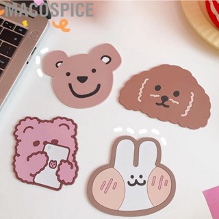 Macospice Drinks Cup Coaster Silicone Cartoon  Cute Lightweight Prevent Sliding Colorful Mat