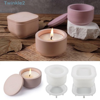 Twinkle แม่พิมพ์ซิลิโคนเรซิ่น อีพ็อกซี่ ทรงกลม พร้อมฝาปิด สําหรับทําเทียน DIY