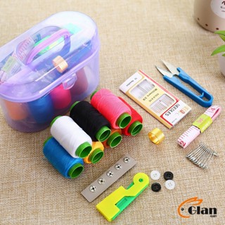 Glanxuan DIY อุปกรณ์เย็บผ้า ด้าย เข็ม ครบเซ็ท ขนาดพกพา คละสี Sewing set