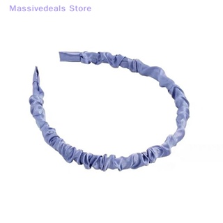 Massivedeals เกาหลี หวาน น่ารัก ที่คาดผม สําหรับผู้หญิง สีพื้น ที่คาดผม เด็กผู้หญิง มัดผม หรูหรา จีบ ที่คาดผม แฟชั่น เครื่องประดับผม ใหม่