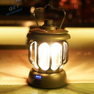 [Getdouble.th] โคมไฟ LED ชาร์จ USB พร้อมที่จับ สําหรับตั้งแคมป์กลางแจ้ง