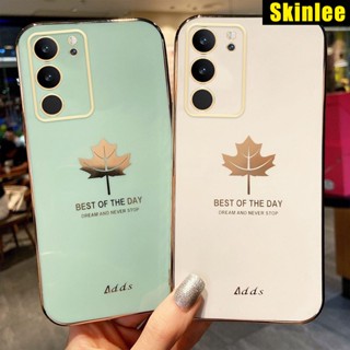 เคสโทรศัพท์มือถือ แบบนิ่ม ลายใบเมเปิ้ล ชุบไฟฟ้า สําหรับ VIVO V29 Pro V29E V27 V27E V27 V27E V29 V29E Pro