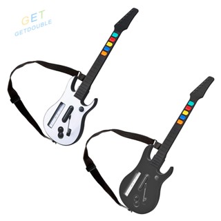 [Getdouble.th] ตัวควบคุมไร้สาย พร้อมสายคล้อง ปรับได้ สําหรับกีตาร์ Wii Hero Rock Band 3 2