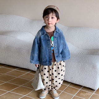 Left and left Prince childrens clothing 2023 Autumn New Korean style childrens denim coat childrens single-breasted denim top MGX3