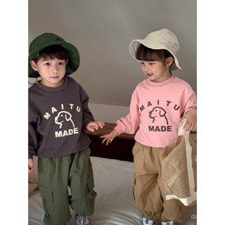 Korean new childrens clothing 2023 spring and autumn childrens sweater boys and girls long sleeve base shirt sweater wheat season WSCK