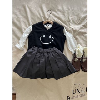 Wheat field season 2023 Spring and Autumn New Korean style childrens wear girls college style pleated skirt childrens skirt skirt XIYG