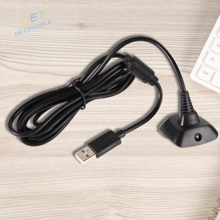 [Getdouble.th] ใหม่ อะแดปเตอร์สายชาร์จ USB Play&amp;Charger สําหรับจอย XBOX 360 สีดํา FE