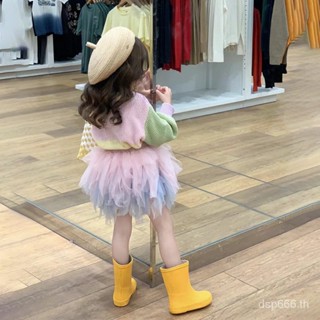 Korean childrens clothing 2023 spring clothing girls Foreign color mesh skirt baby cake skirt childrens all-match skirt VD6P