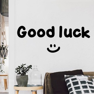 Goodluck goodluck สติกเกอร์กระจก ลายหน้ายิ้มน่ารัก สีขาว สําหรับตกแต่งบ้าน ร้านกาแฟ
