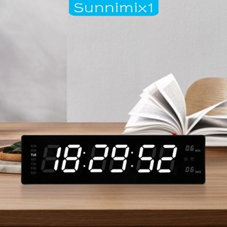 [Sunnimix1] นาฬิกาปลุกดิจิทัลตั้งโต๊ะ มีปฏิทิน LED สไตล์โมเดิร์น สําหรับห้องนอน ห้องนั่งเล่น ห้องโถง