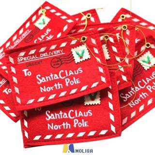 เครื่องประดับต้นคริสต์มาส Santa การ์ดเย็บปักถักร้อยซองจดหมายตกแต่งคริสต์มาสจี้ Home Party แขวนตกแต่งซองจดหมาย MOLISA